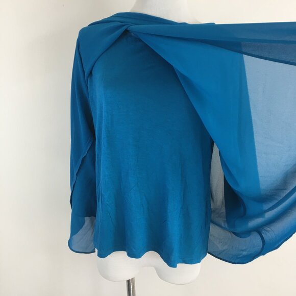 NWT SOFT SURROUNDINGS Petite Seaport Ethereality Top Front Back Overlays Shirt - Picture 7 of 14